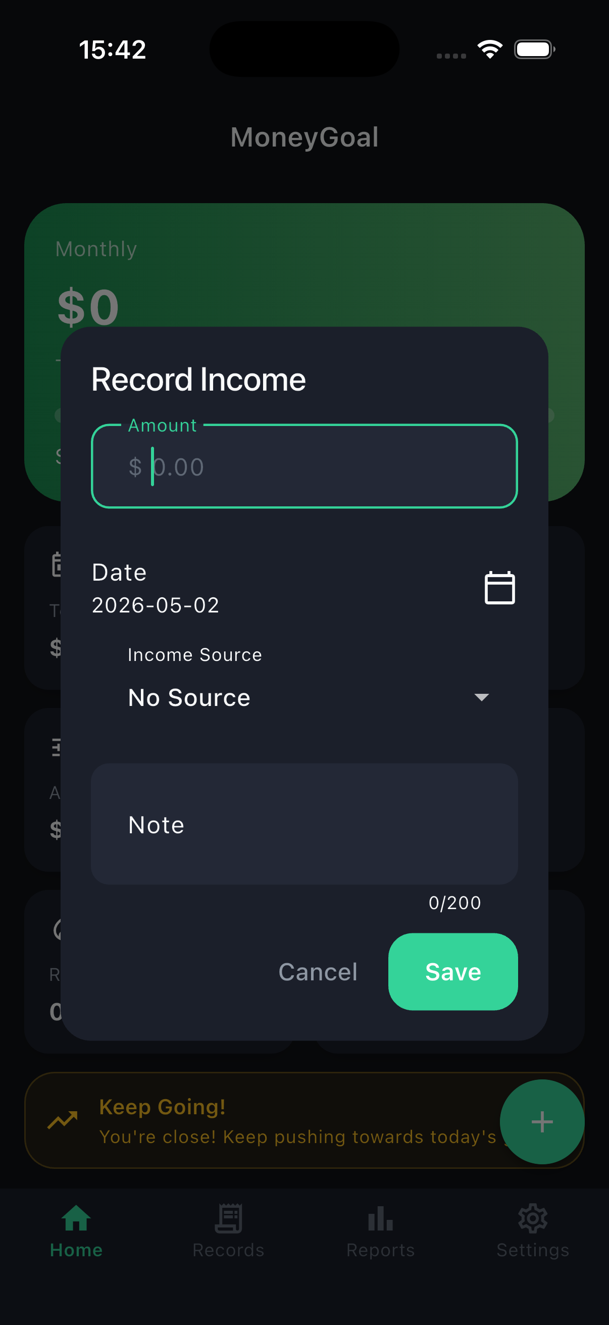 Traditional expense tracking